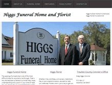 Tablet Screenshot of higgsfuneralhomeandflorist.com